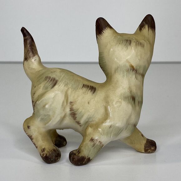 Vintage Siamese Cat Figurine Hand Painted Marked 1562 Lefton? 3" Kitty - Picture 3 of 11